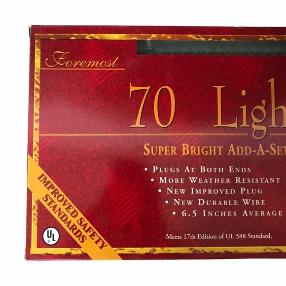 6 New Open Foremost Vintage 70 Light Add-A-Set 38 Feet Lights Tested Functional - Picture 2 of 13